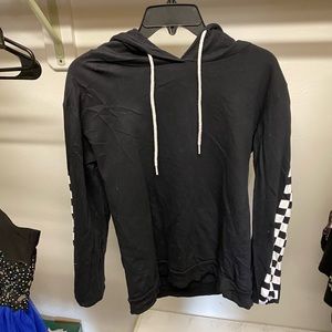 Checkered Sleeve Sweatshirt